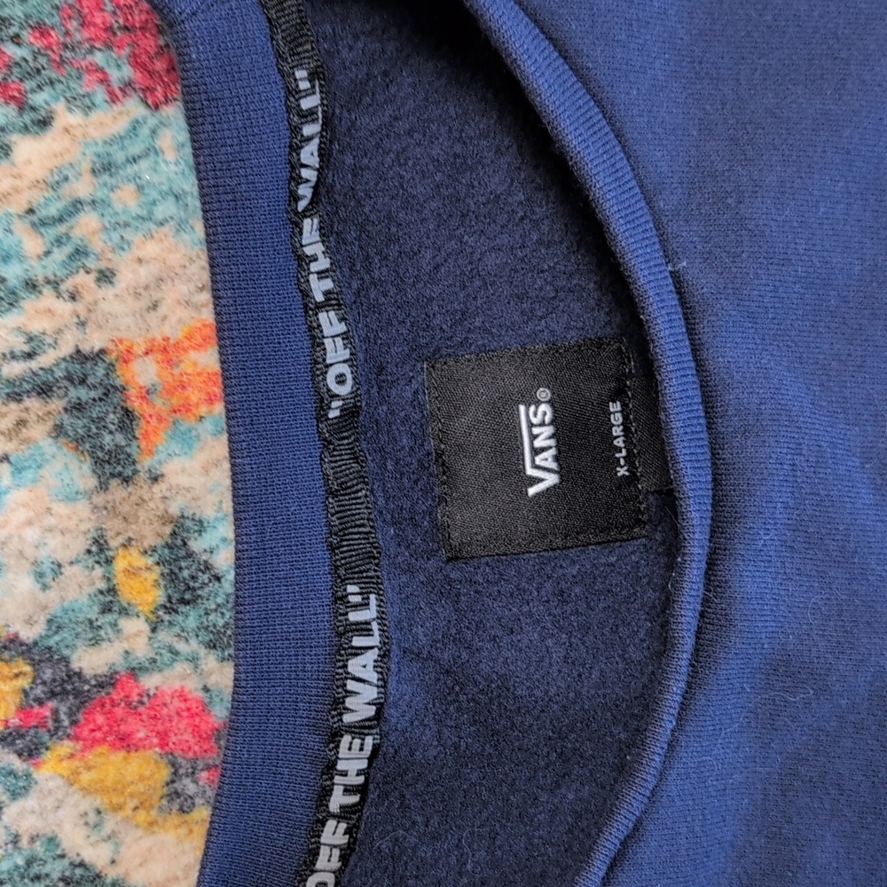 Vans Navy Sweatshirt Long Sleeve Logo XL - Picture 3 of 5